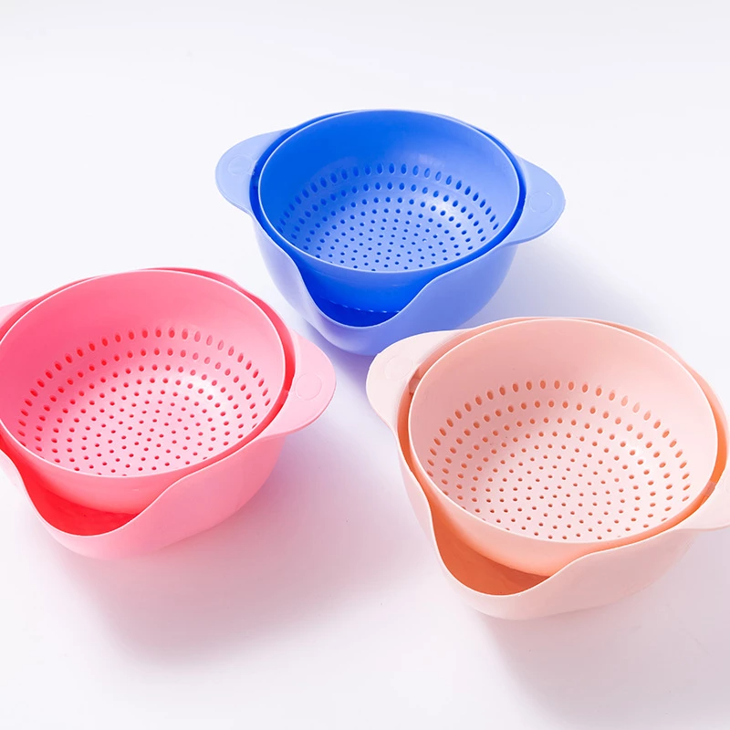 Household Double-layer Kitchen Vegetable Washing Fruit Basket.